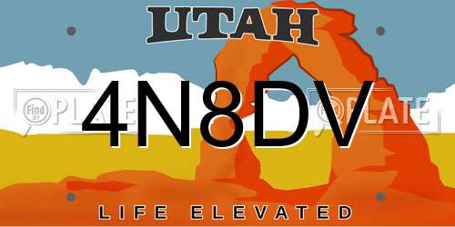 4N8DV Utah License Plate