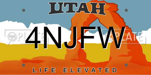4NJFW Utah License Plate