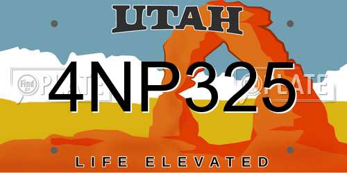 4NP325 Utah License Plate