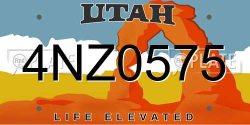4NZ0575 Utah License Plate