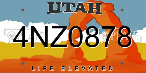 4NZ0878 Utah License Plate