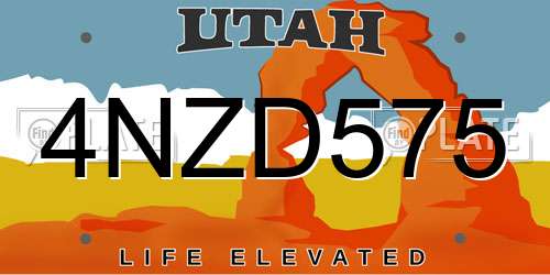 4NZD575 Utah License Plate