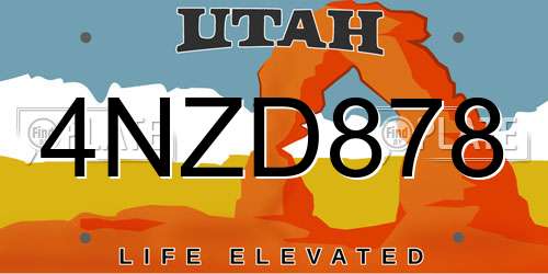 4NZD878 Utah License Plate