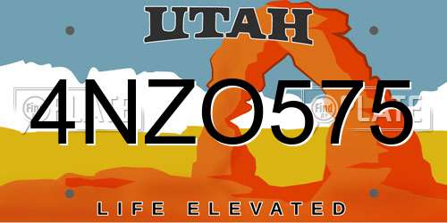 4NZO575 Utah License Plate