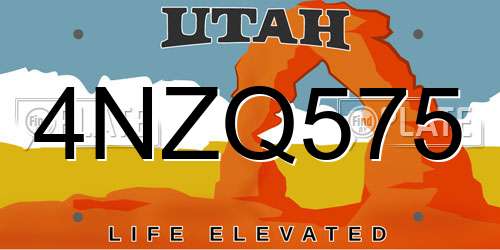4NZQ575 Utah License Plate