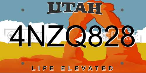 4NZQ828 Utah License Plate