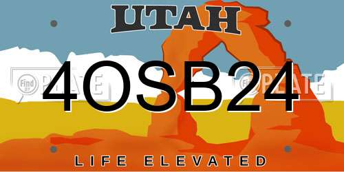 4OSB24 Utah License Plate