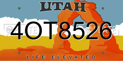 4OT8526 Utah License Plate