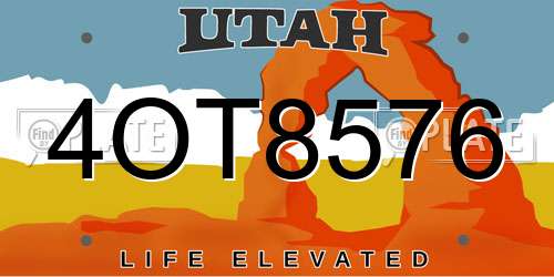 4OT8576 Utah License Plate