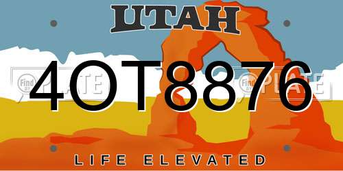 4OT8876 Utah License Plate