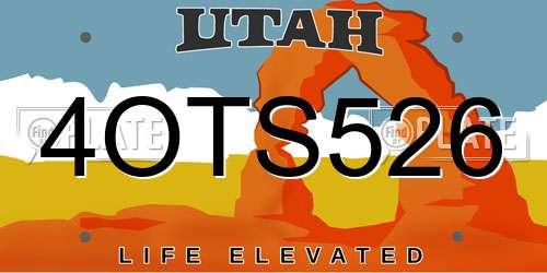 4OTS526 Utah License Plate