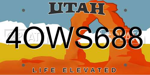 4OWS688 Utah License Plate