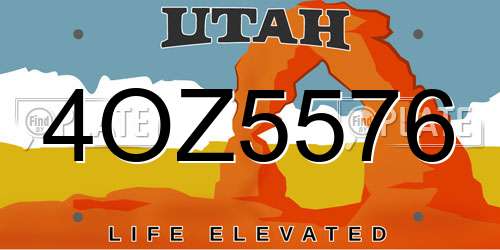 4OZ5576 Utah License Plate