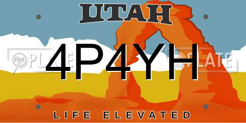4P4YH Utah License Plate