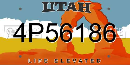4P56186 Utah License Plate