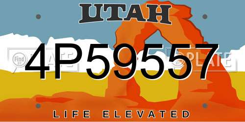 4P59557 Utah License Plate