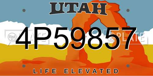 4P59857 Utah License Plate