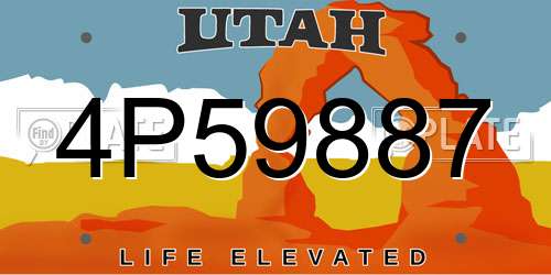 4P59887 Utah License Plate