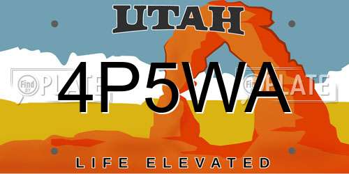 4P5WA Utah License Plate