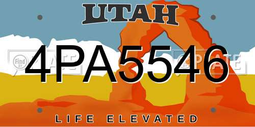 4PA5546 Utah License Plate