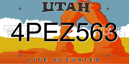 4PEZ563 Utah License Plate