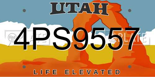 4PS9557 Utah License Plate