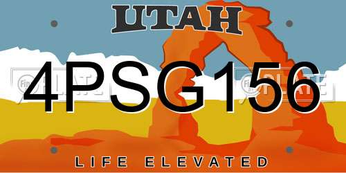 4PSG156 Utah License Plate