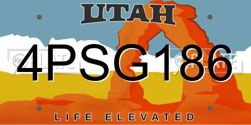 4PSG186 Utah License Plate