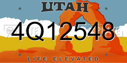 4Q12548 Utah License Plate