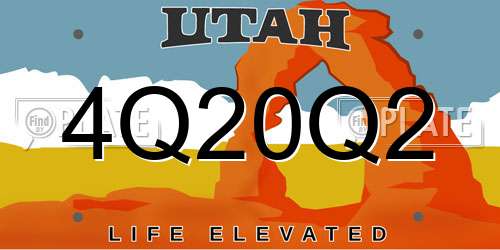 4Q20Q2 Utah License Plate