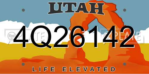 4Q26142 Utah License Plate