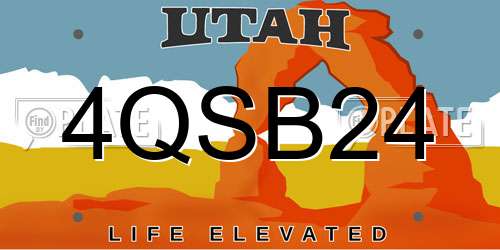 4QSB24 Utah License Plate