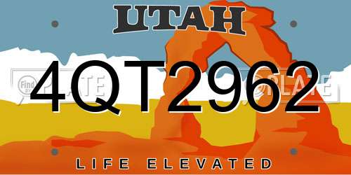 4QT2962 Utah License Plate
