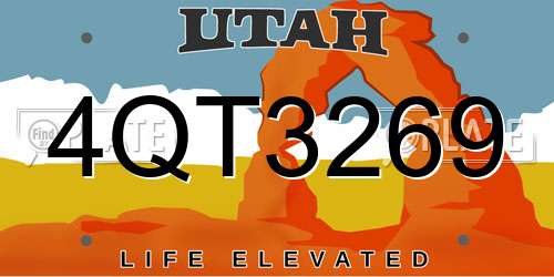 4QT3269 Utah License Plate