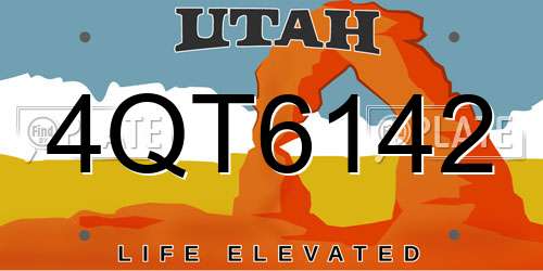 4QT6142 Utah License Plate