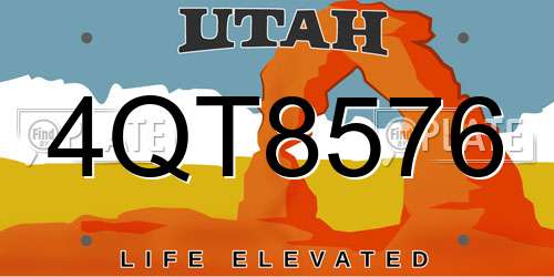 4QT8576 Utah License Plate