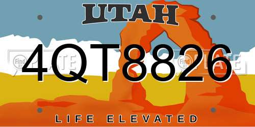 4QT8826 Utah License Plate