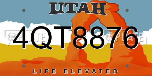 4QT8876 Utah License Plate