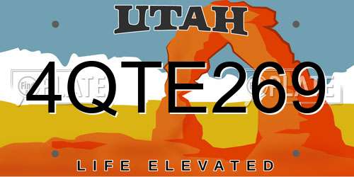 4QTE269 Utah License Plate