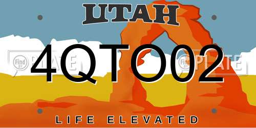 4QTO02 Utah License Plate