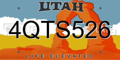 4QTS526 Utah License Plate