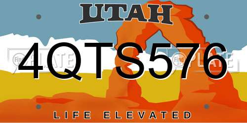 4QTS576 Utah License Plate