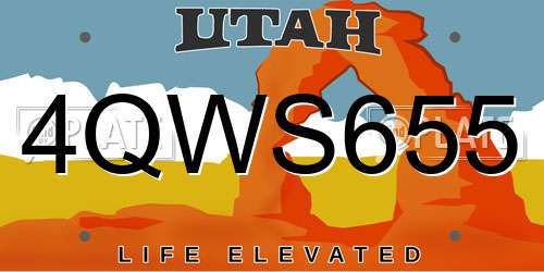 4QWS655 Utah License Plate
