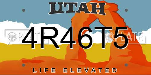 4R46T5 Utah License Plate