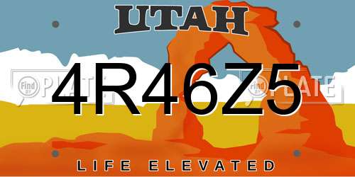 4R46Z5 Utah License Plate