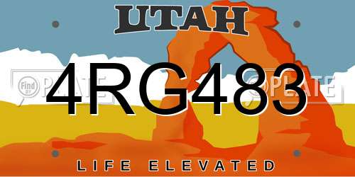 4RG483 Utah License Plate