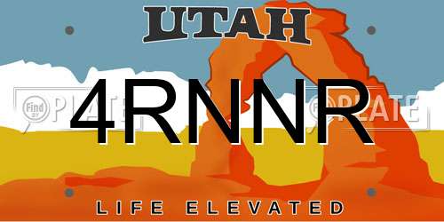 4RNNR Utah License Plate