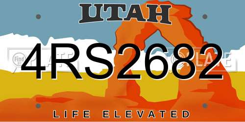 4RS2682 Utah License Plate