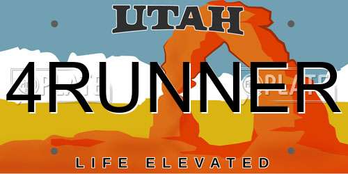 4RUNNER Utah License Plate