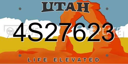 4S27623 Utah License Plate